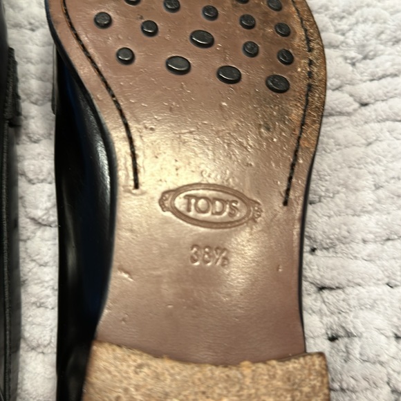 TOD’S Black Leather Penny Loafer Slip On Driving Shoe - Women’s Size EU 38.5 - Picture 9 of 9